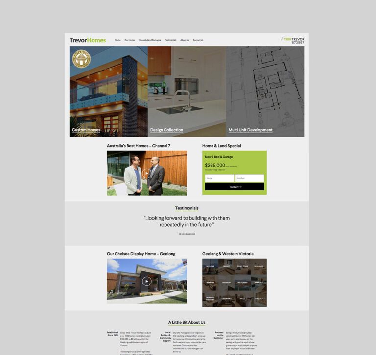 Trevor Homes Web Design Service Melbourne JTB Studios